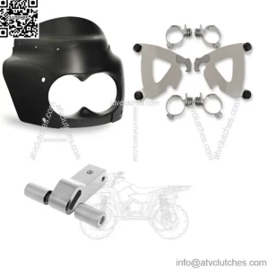 Memphis Shades Road Warrior Fairing Mount 11" Black Windshield Kit Harley Dyna (For: Harley-Davidson)