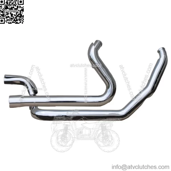 Ultima True Dual Chrome Headers w/ Heat Shields 2017+ M8 Touring Models (For: Harley-Davidson)