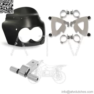 Memphis Shades Road Warrior Fairing Mount 9" Black Windshield Kit Harley Dyna (For: Harley-Davidson)