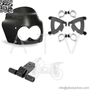 Memphis Shades Road Warrior Fairing Mount 17" Smoke Black Windshield Harley Dyna (For: Harley-Davidson)