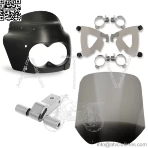 Memphis Shades Road Warrior Fairing Mount 15" Smoke Windshield Harley Dyna FXDF (For: Harley-Davidson)