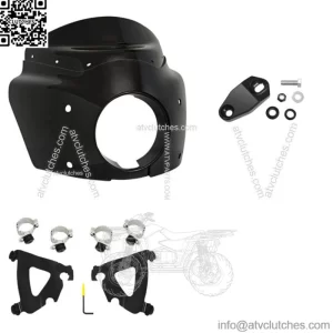 Memphis Shades Road Warrior Fairing 11" Dark Black Windshield Mount Harley Dyna (For: Harley-Davidson)