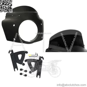 Memphis Shades Road Warrior Fairing 7" Black Windshield Kit Harley Softail 86-17 (For: Harley-Davidson)