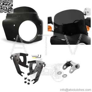 Memphis Shades Road Warrior Fairing Dark Black 11 Windshield Kit Harley 18+ FLSL (For: Harley-Davidson)