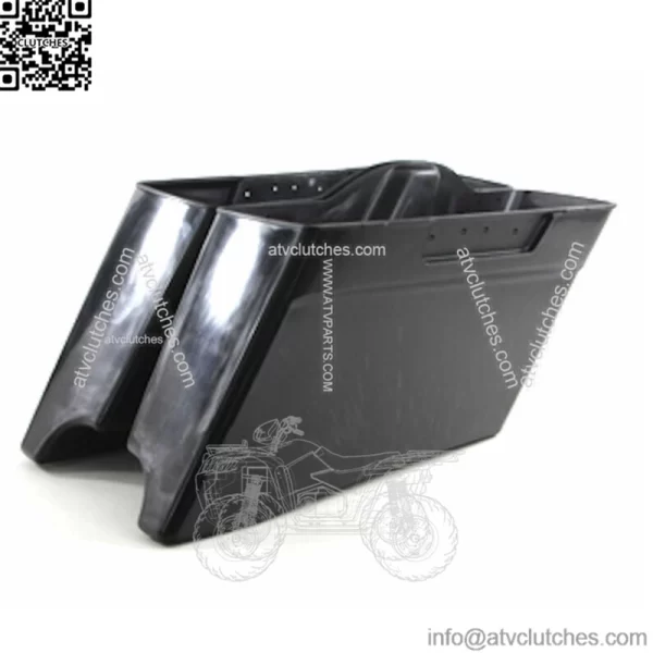 New Stretched Dual Exhaust 3" Extended Bags Saddlebags Bottom Set Harley Touring (For: Harley-Davidson)
