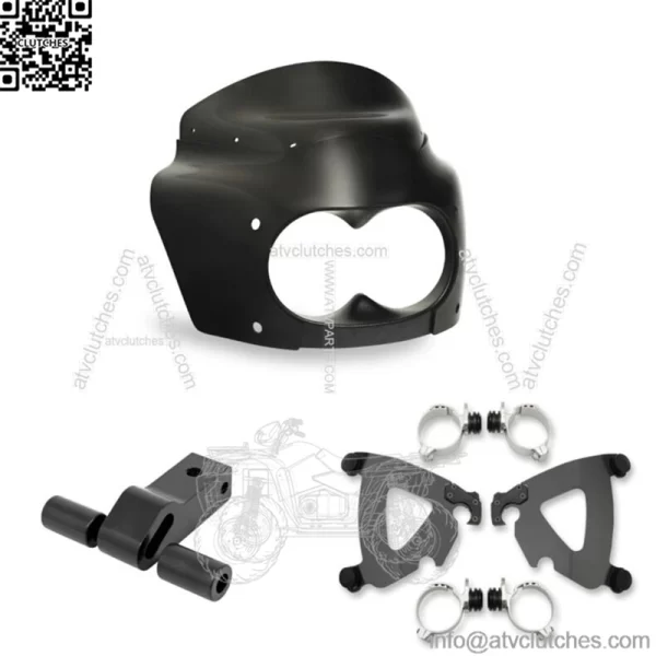 Memphis Shades Road Warrior Fairing Black Mount Kit Harley Dyna Fat Bob 08-17 (For: Harley-Davidson)