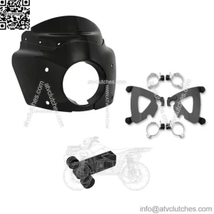 Memphis Shades Road Warrior Fairing Black Mount Kit Harley Dyna Wide Glide 06-17 (For: Harley-Davidson)