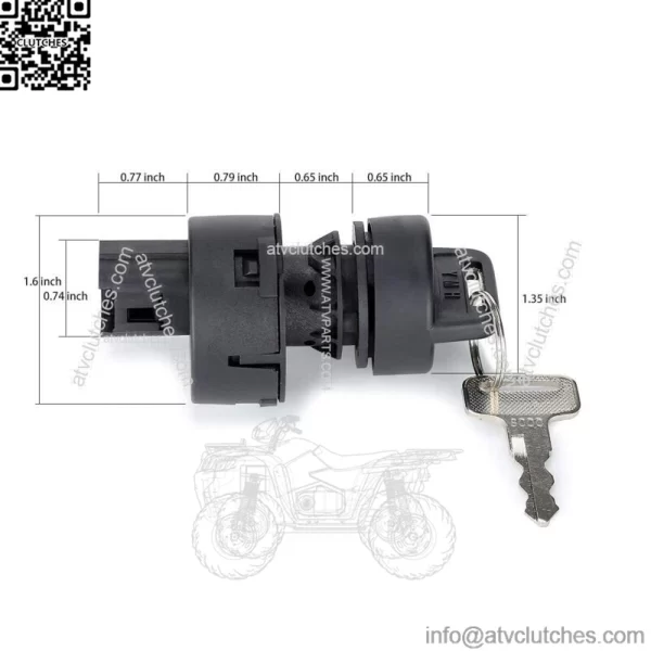 Golf Cart Ignition Key Switch for Yamaha G22 G29 Drive 2, JW1-H2510-00 - Image 2