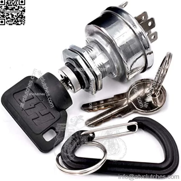 Starter Ignition Switch for John Deere ProGator Gator TX TE 2020 2020A 2030 2030A : 3 Keys & Free Carabiner