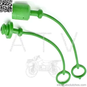 SET - Hydraulic Quick Coupler Dust Cap & Plug Set for 3/8 ISO John Deere Compact Utility Tractor, Front Loader, BackHoe, Combine & Attachments - Green Male & Female Fitting Cover