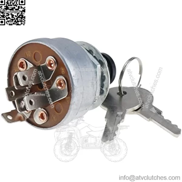 Ignition Switch AM101561 TCA22740 AM107076 TCA15075 Compatible with John Deere 130 160 165 170 175 180 185 240 245 260 265 285 320 500, Silver