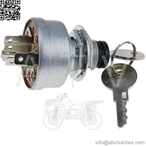 Ignition Switch AM101561 TCA22740 AM107076 TCA15075 Compatible with John Deere 130 160 165 170 175 180 185 240 245 260 265 285 320 500, Silver - Image 2