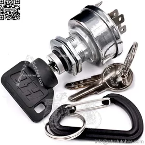 Ignition Switch Replacement for John Deere 1200 1200A Bunker Rakes 800 V40 Aerators - with 2 Keys and Free Carabiner Keychain