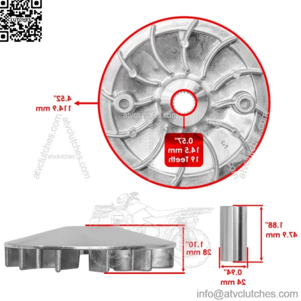 Clutch Driven Pulley For Ranger 150 EFI 2019-2021 3050100 3050200 - Image 2