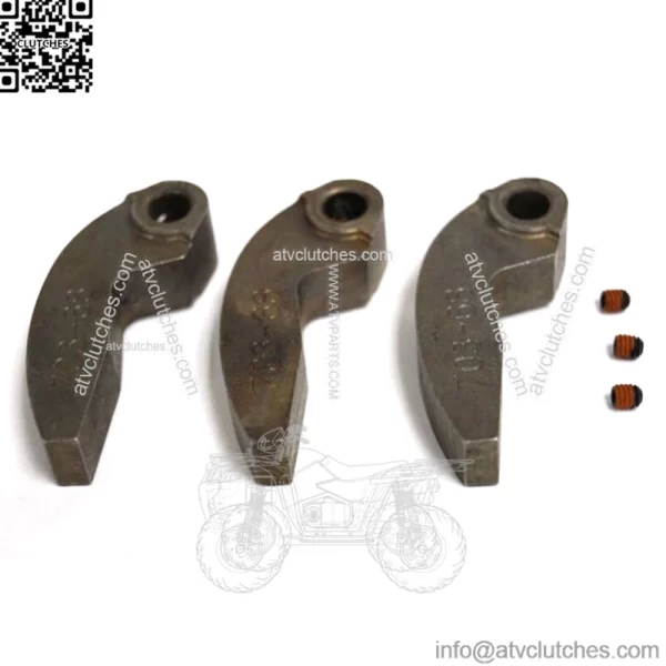 Snowmobile Set of 3 Clutch Weight Cam Arm w/ Set Screw 68g 0746-703 - Image 2
