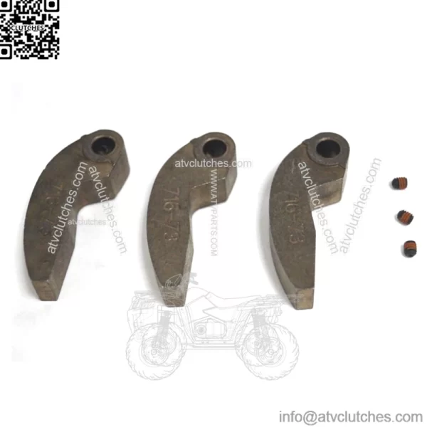 Snowmobile Set of 3 Clutch Weight Cam Arm w/ Set Screw 73g 0746-716 - Image 2