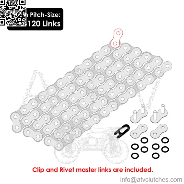 O-Ring Drive Chain for Yamaha Raptor 700 YFM700R Se 2006-2013 Red (For: Yamaha Raptor 700) - Image 2