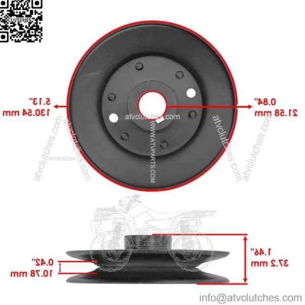 033-4820-00 Deck Pulley for John Deere Revolt MZ & MZ Magnum Stand-On 3x - Image 2