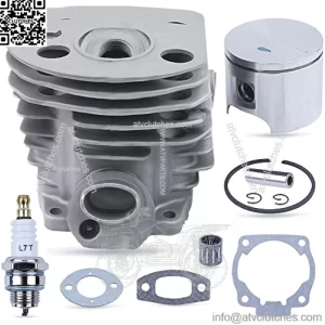 46mm Nikasil Cylinder Piston Kit for Husqvarna 51 55 Rancher Chainsaw, 46mm Piston Cylinder Assembly + Piston Kit + Needle Bearing + Spark Plug + Gasket Replacement