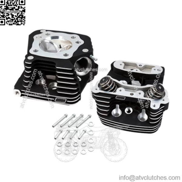 Black Super Stock Replacement Cylinder Head Kit Harley Evolution Evo 84-99 (For: Harley-Davidson)