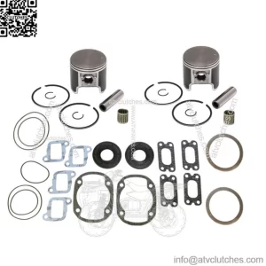 2  Pistons Bearings & Full Gasket Kit for Ski-Doo 500 Formula STD Bore 72mm