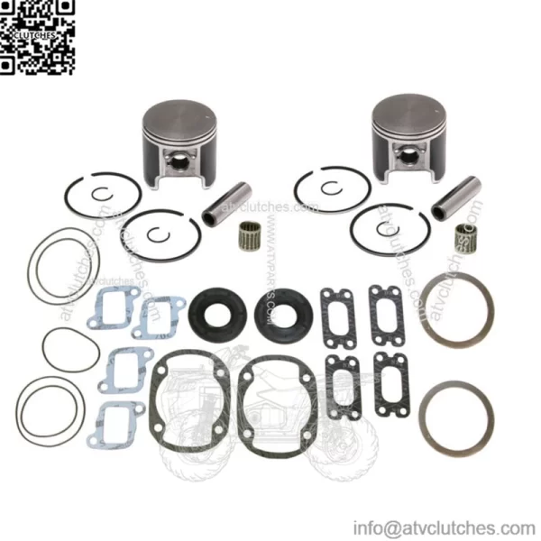 2  Pistons Bearings & Full Gasket Kit for Ski-Doo 500 Formula STD Bore 72mm