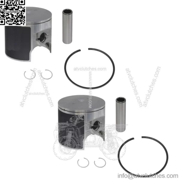 2  Piston Kits for Kawasaki 1982-1990 Jet Ski JS 550, SX 550 STD Bore 75mm