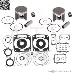 2  Piston Kits, Bearings & Full Gasket Kit for Arctic Cat 900 Snow 2003-2006