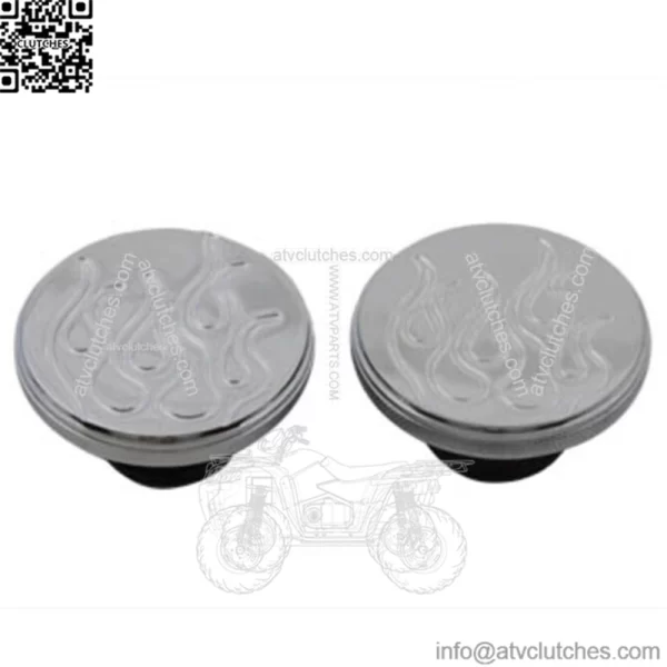 Flamed Fat Bob Split Tank Gas Caps Chrome Dual Pair Vented 83-95 Harley Softail (For: Harley-Davidson)