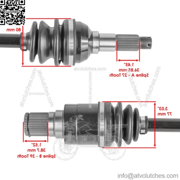 Rear Left CV Joint Axle For Kymco UXV 500i 4x4 LE SE EFI 2012-2013 - Image 3