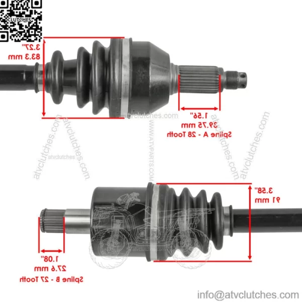 Rear Right CV Axle For Honda Pioneer 1000-5 SXS1000M5 Deluxe 2017-2021 - Image 3