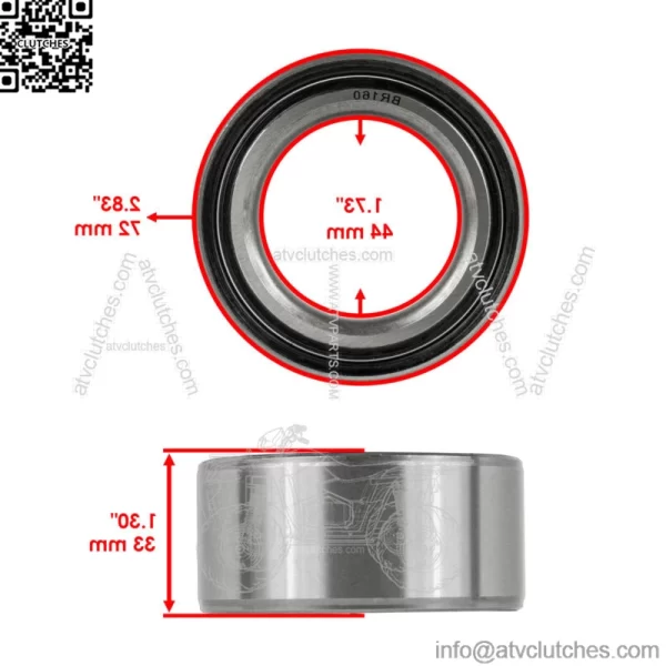 Knuckle Bearings W/Reataining Ring Clips For Polaris Ranger HST 2015-2017 - Image 3