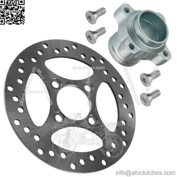 Rear Brake Rotor Disc & Hub For Yamaha Raptor 700 700R YFM700 YFM700R 2006-2013 (For: Yamaha Raptor 700)