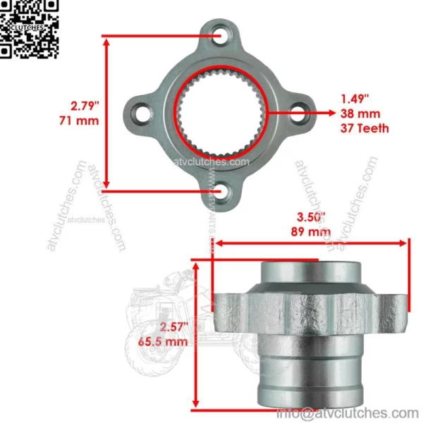 Rear Brake Rotor Disc & Hub For Yamaha Raptor 700 700R YFM700 YFM700R 2006-2013 (For: Yamaha Raptor 700) - Image 2