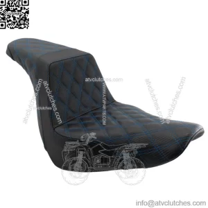 Saddlemen Blue Step 2 Up Lattice Stitch Grip Seat Harley Softail Low Rider 18+ (For: Harley-Davidson)