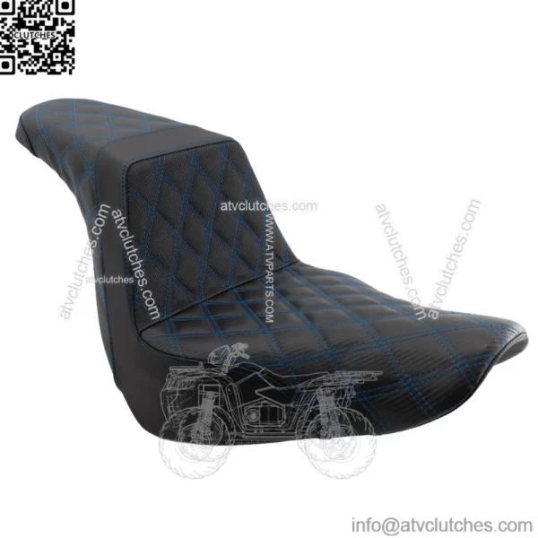 Saddlemen Blue Step 2 Up Lattice Stitch Grip Seat Harley Softail Low Rider 18+ (For: Harley-Davidson)