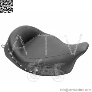 Mustang Black Vintage Studded Solo Front Driver Seat Harley Touring 2008-2020 (For: Harley-Davidson)