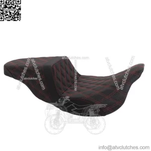 Saddlemen Red Lattice Stitch Carbon Fiber Gripper Step 2 Up Seat Harley Touring (For: Harley-Davidson)