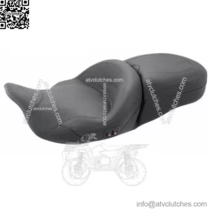 Mustang Black One-Piece Heated Touring Seat Plain Harley Dresser Bagger 08-2020 (For: Harley-Davidson)