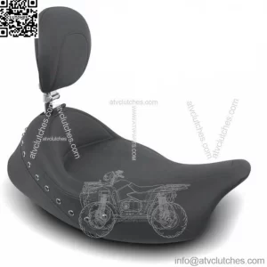 Mustang Vintage Super Solo Seat Driver Backrest Black Studs 08-18 Harley Touring (For: Harley-Davidson)