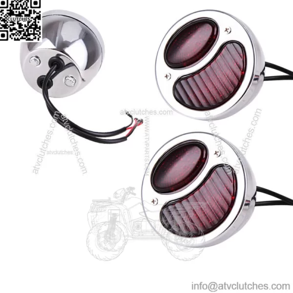 Pair Model A Taillight Tail Light Lamp Polished Stainless Steel For Ford 1928-31