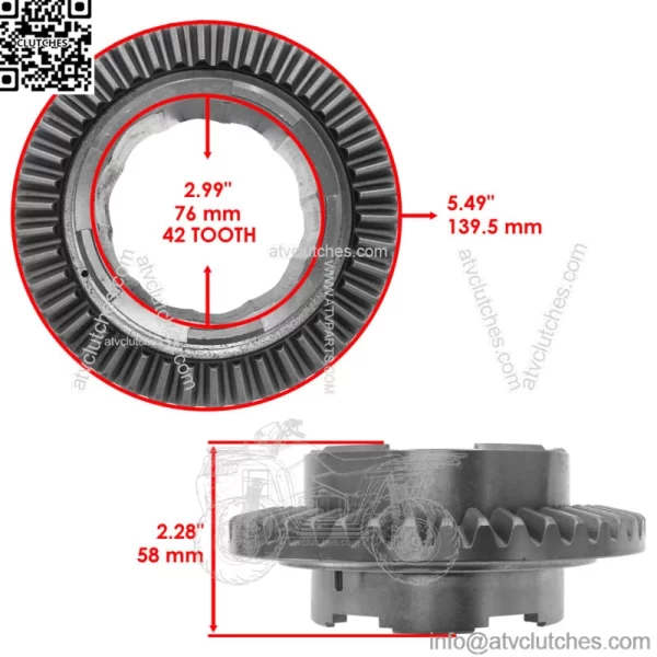 Front Differential Gear and Pinion Sportsman X2 550 2010-2014 / XP 850 2010-2014 - Image 2