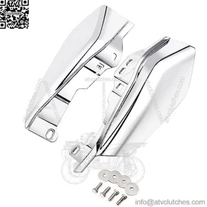 Mid Frame Air Deflectors Heat Shield Compatible for Harley Touring Road King Street Electra Glide 2009-later Also Compatible with Models Equipped with Coolflow Fan(Chrome)