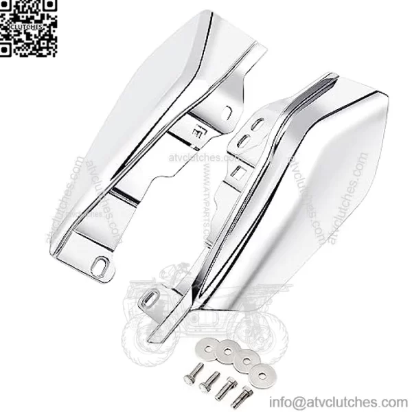 Mid Frame Air Deflectors Heat Shield Compatible for Harley Touring Road King Street Electra Glide 2009-later Also Compatible with Models Equipped with Coolflow Fan(Chrome)