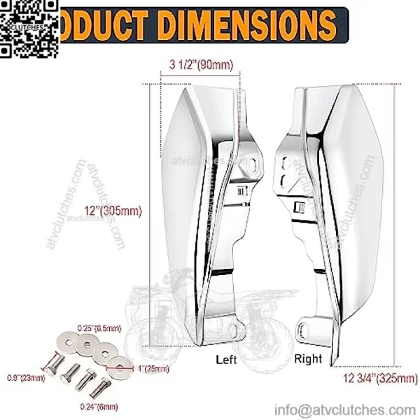 Mid Frame Air Deflectors Heat Shield Compatible for Harley Touring Road King Street Electra Glide 2009-later Also Compatible with Models Equipped with Coolflow Fan(Chrome) - Image 2