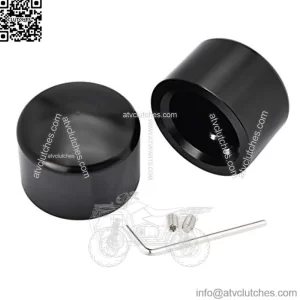 Benlari Black Axle Nut Covers Front Axle Caps Compatible for Harley Davidson Touring Softail Sportster Dyna Trike Electra Street Road Glide Road King Fat Boyoy 2002-2023