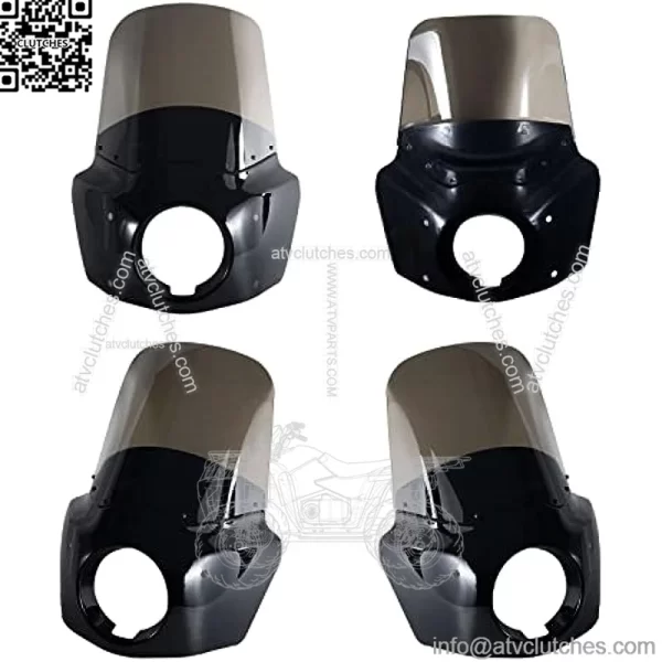 Motorcycle 5.75" Headlight Fairing Cover with 15" Smoke Windshield & 42-50mm Mounting Kit For Harley 2006-2017 Dyna Low Rider Softail Street Bob Super Glide - Road Warrior Style - Image 2