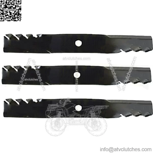 set of 3 Fits John Deere 54" mower mulching Predator blades M143520 M145516