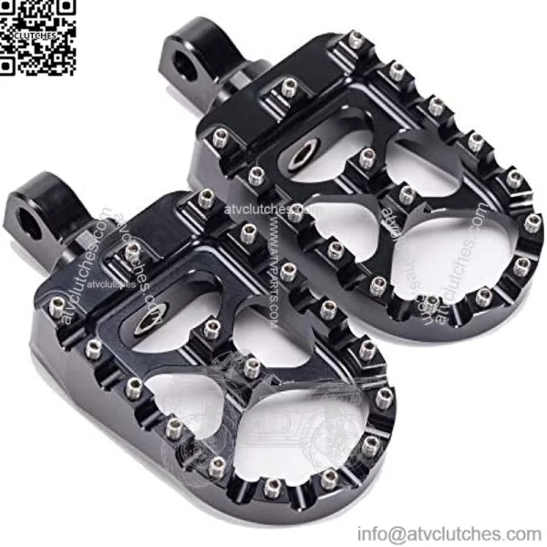 Hopider CNC Wide Foot Pegs 360?? Roating MX Chopper Bobber Style for harley Dyna Sportster Fatboy Iron 883,Black