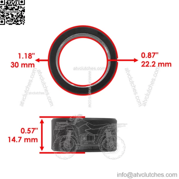 Clutch Roller Weight Slider Spacer O-Ring for Yamaha Wolverine 450 YFM450F 06-10 - Image 2